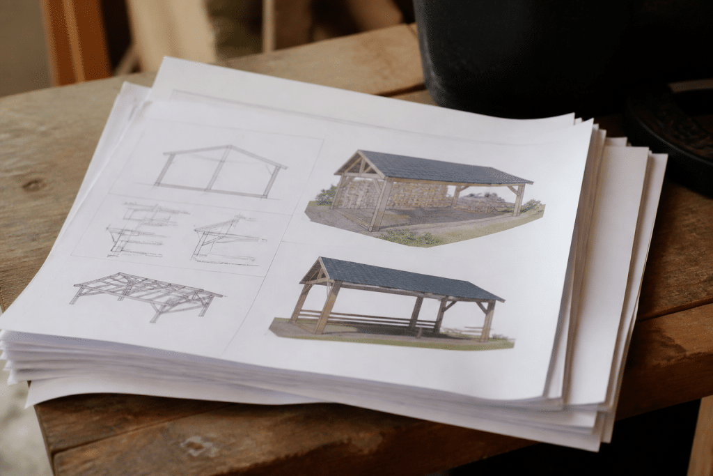 Documents PDF montrant plans detailles abri bois