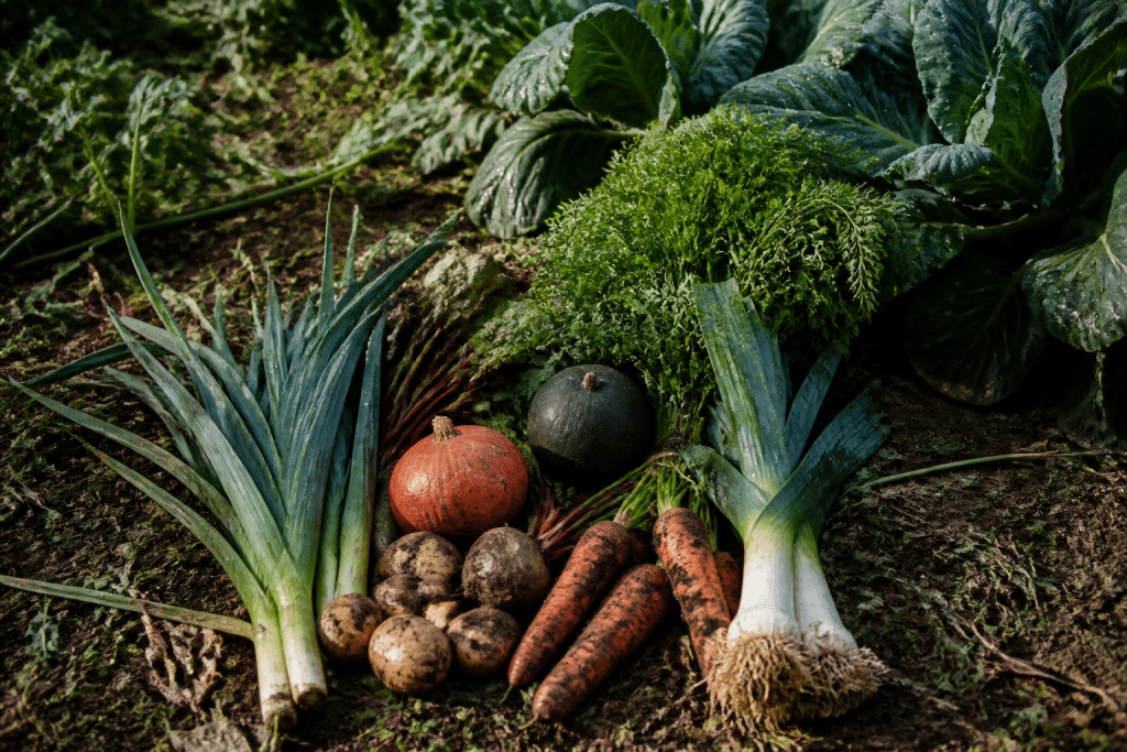 Rangees legumes jardinage croissance saisons recolte automne